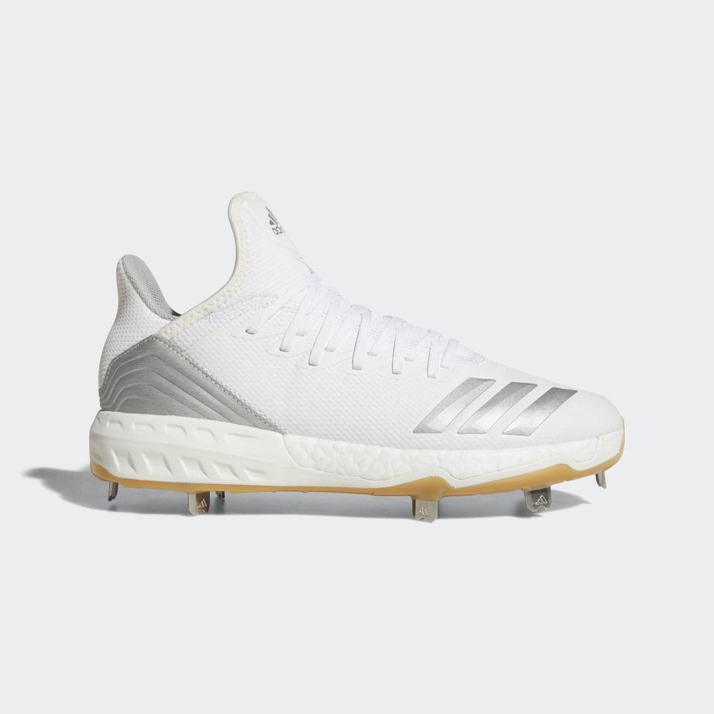 Adidas Men's Boost Icon 4 Baseball Cleats White/Silver Metal Ireland B27904